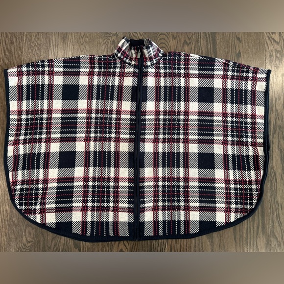 Plaid Jones New York Poncho S/M - Picture 1 of 3
